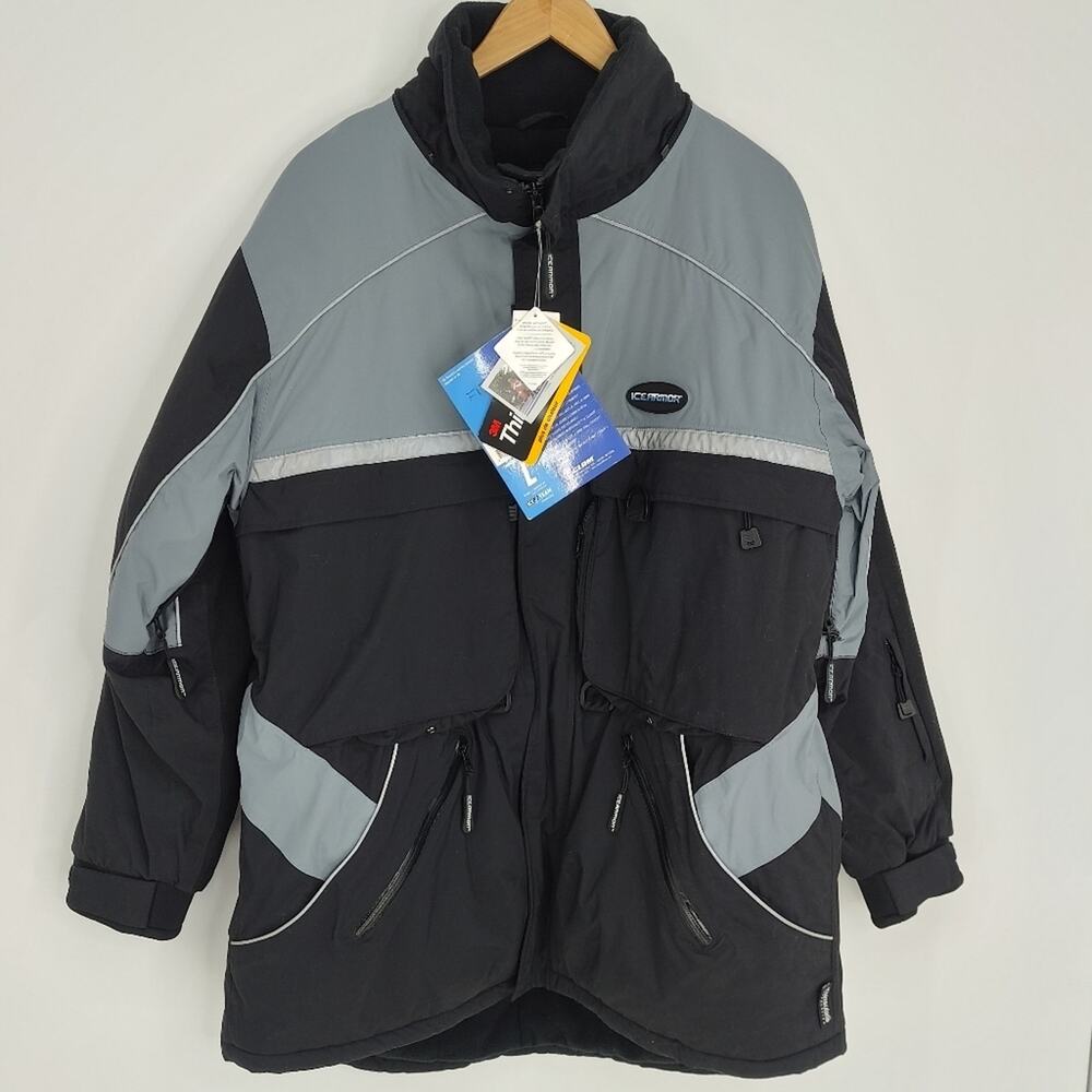 Icearmor NEW Black/Grey Insulated Windproof Waterproof Parka Coat Warm Large